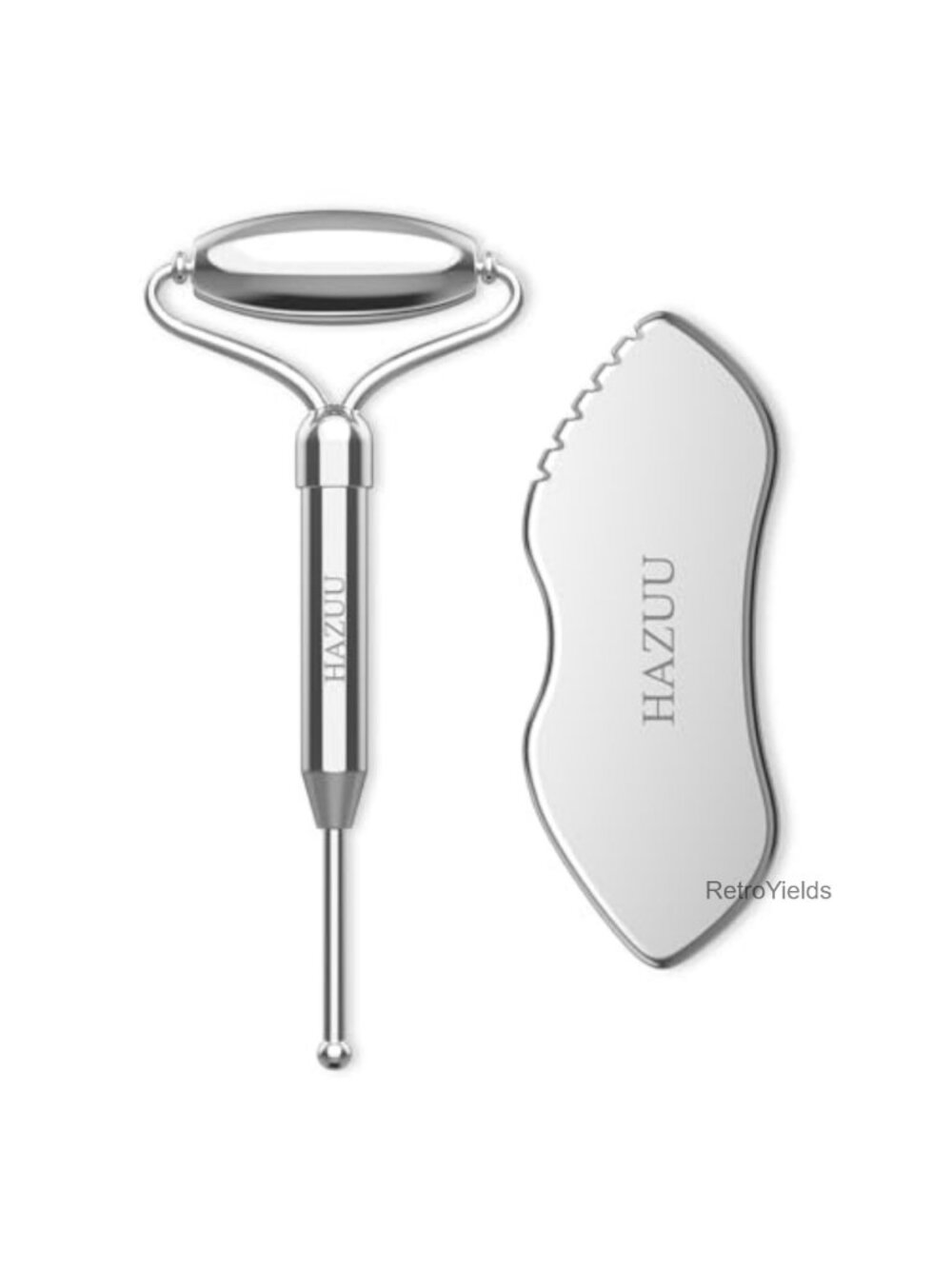 Stainless Steel Gua Sha Face Roller & Acupuncture Pen Anti-Aging Massage Kit